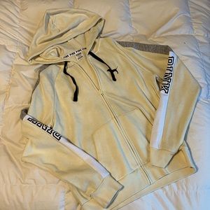 Pink Yellow Zip Up Sweatshirt- (M)